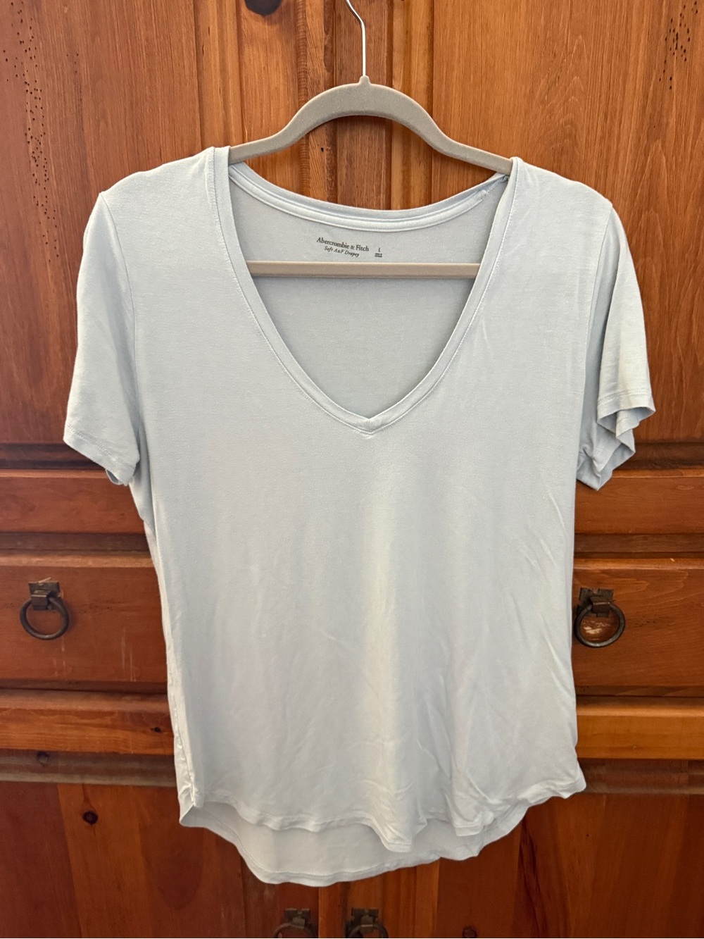 Abercrombie & Fitch Pale Blue V-Neck Short Sleeve Tee